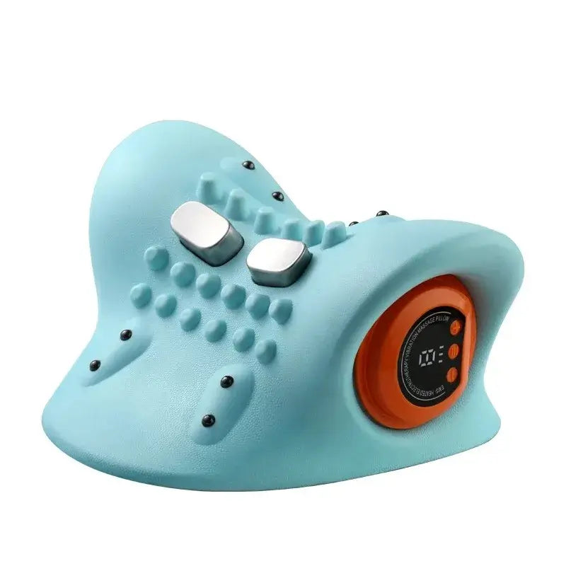 Blue 3 in 1 neck shoulder and back massager with control buttons on the side