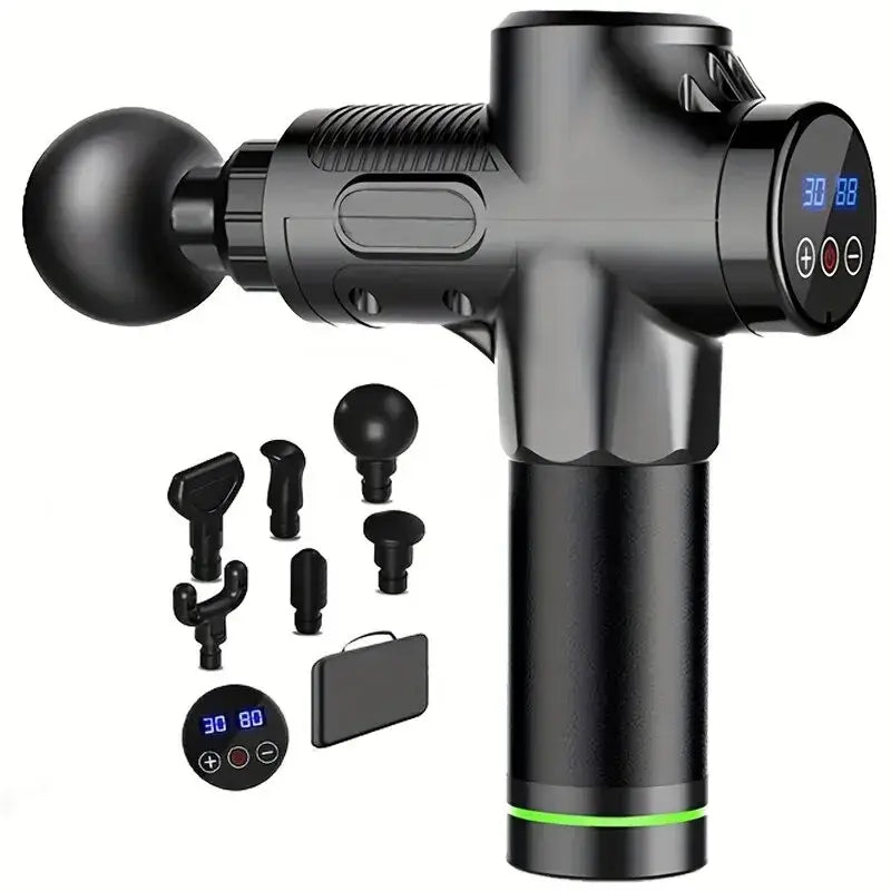 Budsnooze Massage Gun in hand, designed for deep tissue muscle relief and tension alleviation.