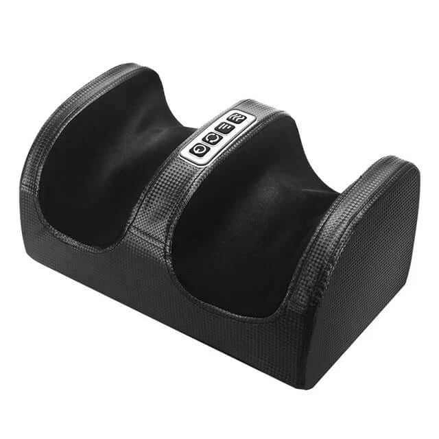 Black foot rest with control panel on a white background
