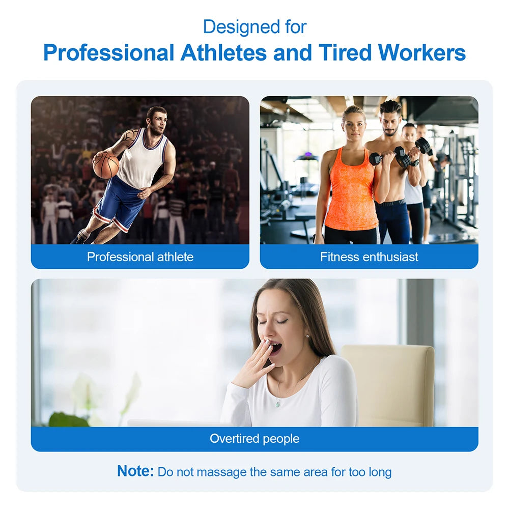 Advertisement targeting professional athletes, fitness enthusiasts, and overtired people with lifestyle images.