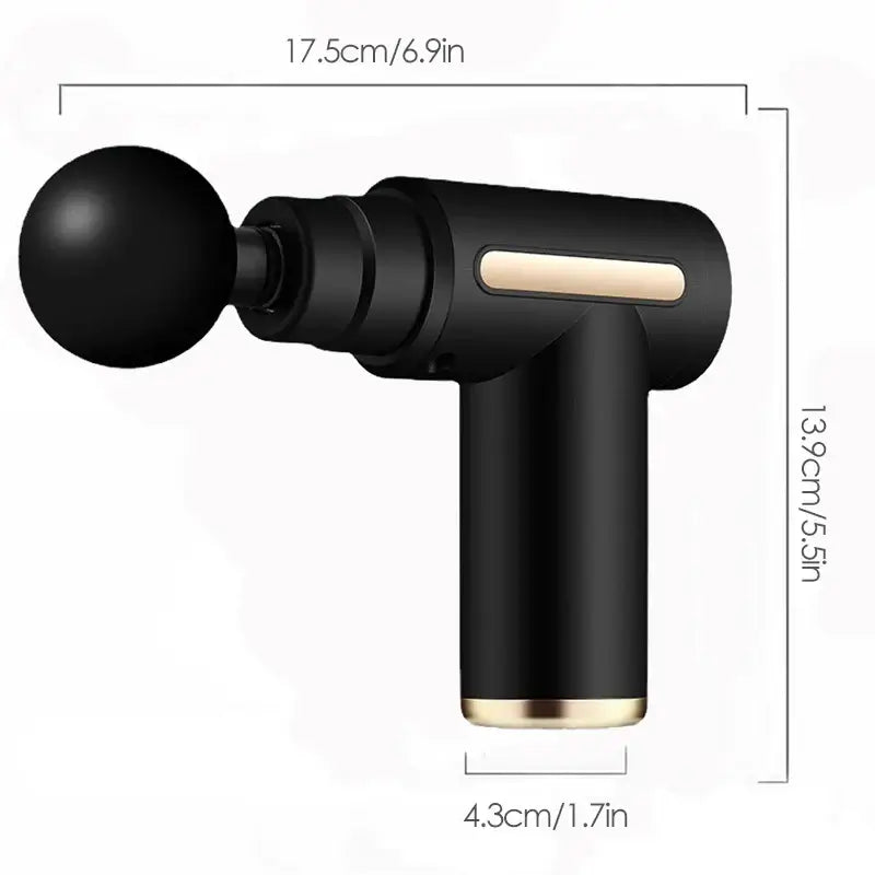 Electric percussion massage gun for deep tissue muscle relief and recovery, featuring ergonomic design.