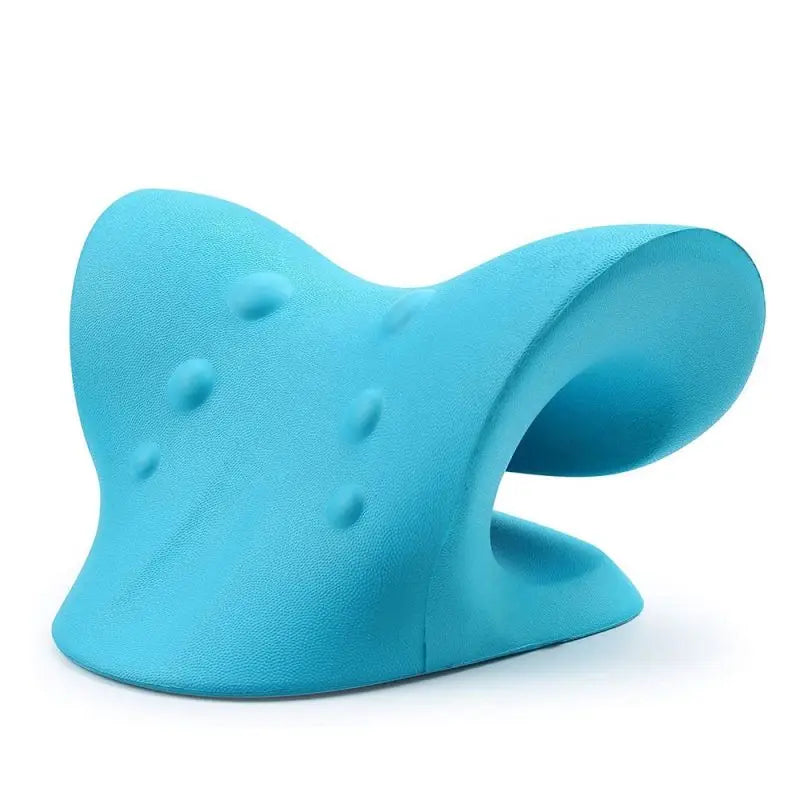 Blue neck pillow on a white background