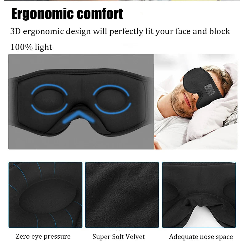 3D sleep mask showing ergonomic eye contour design for side sleepers