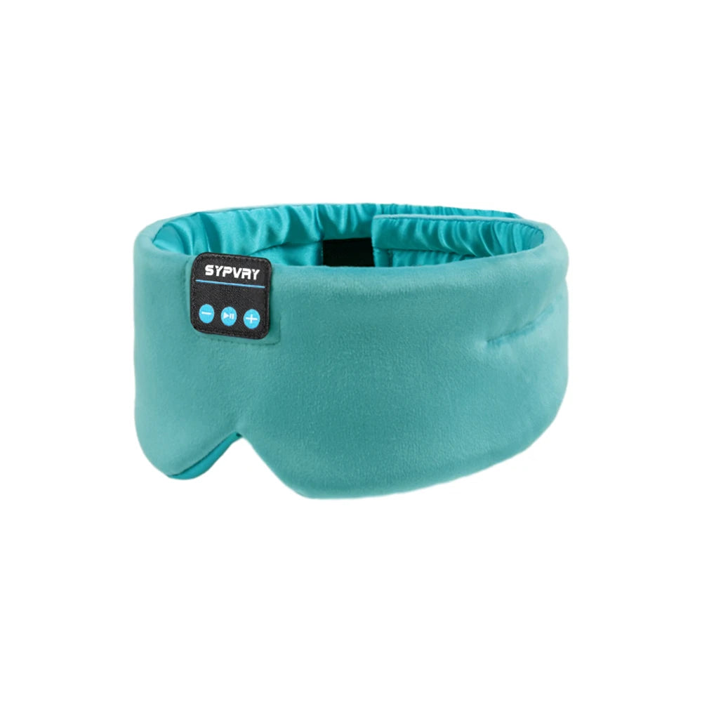Teal sleep mask with SYRYN branding on a white background